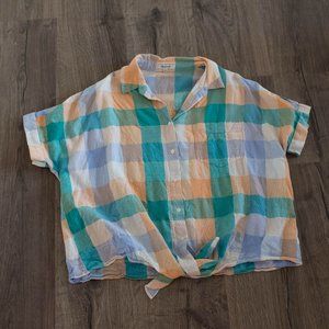 Madewell oversize gingham check button down shirt